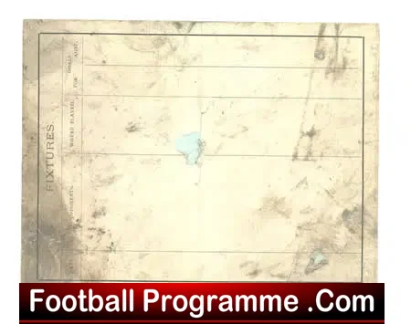 Hollesley Rovers Football Club Fixtures Booklet 1898 – 1889