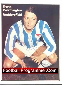 Huddersfield Town Frank Worthington Signed Picture 1971 - football memorabilia