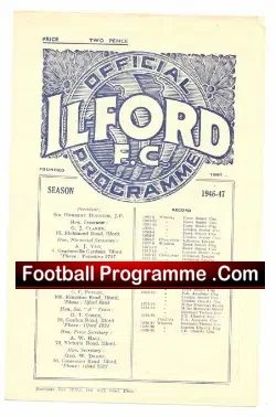Ilford v Harwich Parkeston 1947 – Senior Cup