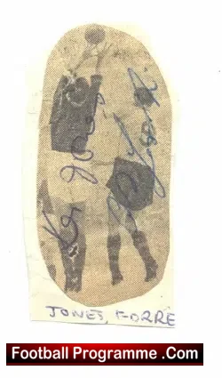 Leeds United Bob Forrest + Ken Jones Autograph early 1950's - football programme