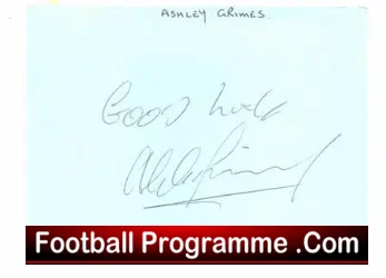 Manchester United Ashley Grimes Signed Autograph - Man Utd - football programme