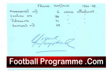 Manchester United Frank Haydock Autograph + Charlton - football programme