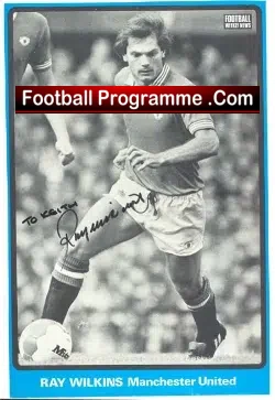Manchester United Ray Wilkins Football Autograph - football programme