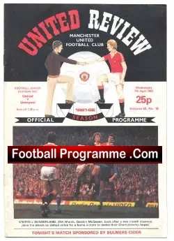 Manchester United v Liverpool 1982