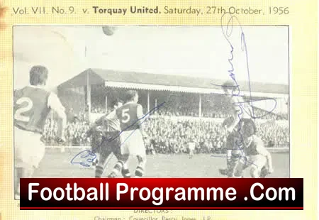 Newport County v Torquay United 1956 – Signed Harris + Terry