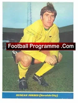 Norwich City Duncan Forbes Autograph Picture 1970