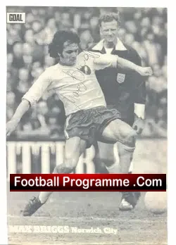 Norwich City Max Briggs Autograph Picture 1972
