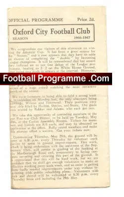 Oxford City v Leytonstone 1947 - football programme