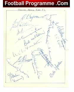 Preston North End Multi Signed Sheet + Finney + Docherty - 1950s - football programme