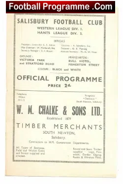Salisbury Town v Warminster 1949 – FA Cup