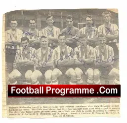 Sheffield Wednesday Fully Signed Team Picture 1950's - football memorabilia