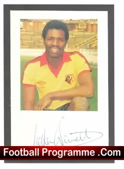 Watford Luther Blissett Signed Picture - football memorabilia