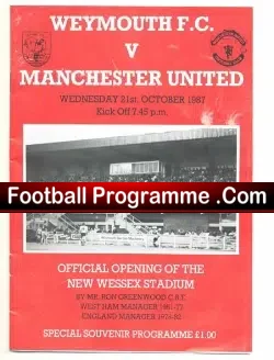 Weymouth v Manchester United 1987 – Opening New Stadium