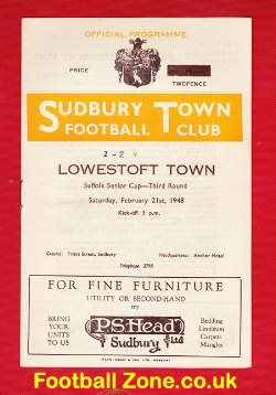 Sudbury Town v Lowestoft Town 1948