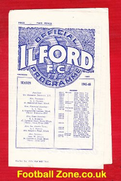 Ilford v Kingstoian 1946 - 1940s Football Programme