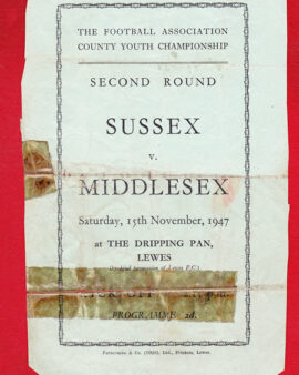 Sussex v Middlesex 1947 – Youth Match At Dripping Pan Lewes
