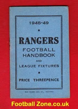 Glasgow Rangers Football Club Yearbook Handbook 1948 - 1949