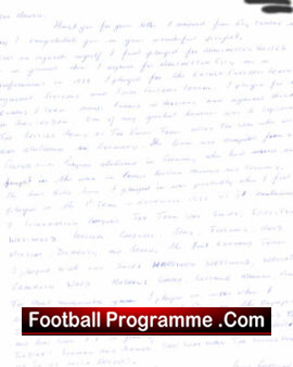 Eric Westwood Letter Manchester United 1935 – 1937 Manchester City