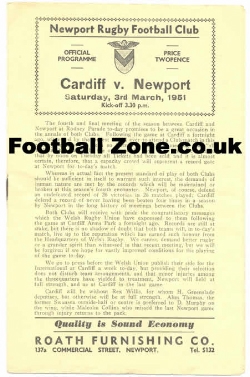 Cardiff Rugby v Newport 1951