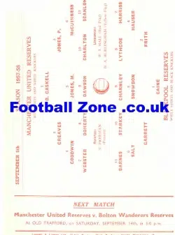 Manchester United v Blackpool 1957 - Reserves Game