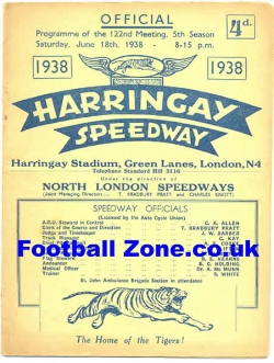 Harringay Speedway v  West Ham 1938