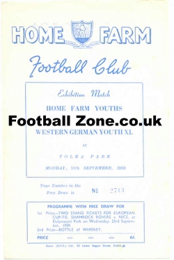 Home Farm v West Germany 1959 – Youth Match