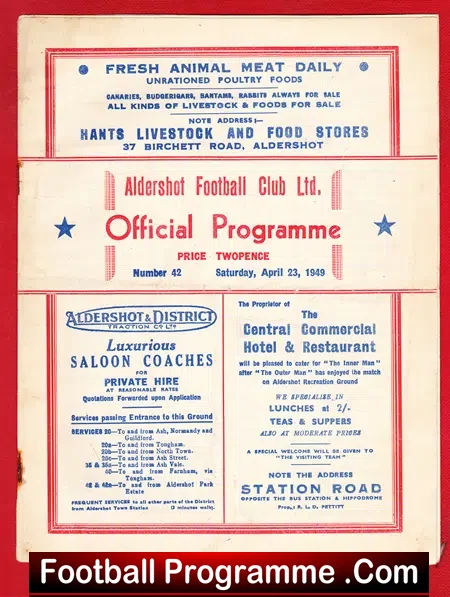 Aldershot v Newport County 1949