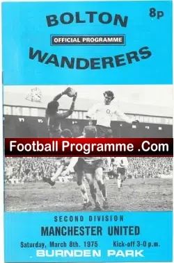 Bolton Wanderers v Manchester United 1975