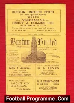 Boston United v Symingtons 1949 – 1940s