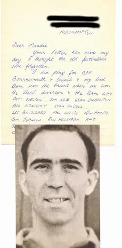 Bournemouth Leslie Blizzard – Orient + QPR Letter