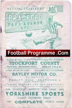Bradford Park Avenue v Stockport County 1957 – to clear