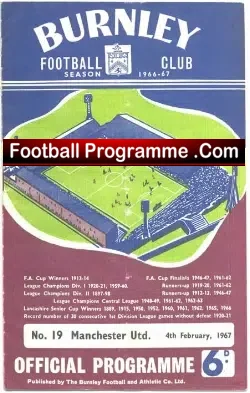 Burnley v Manchester United 1967