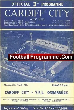Cardiff City v VFL Osnabruck 1961 – Germany
