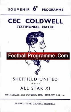 Cec Coldwell Testimonial Benefit Match Sheffield United 1966