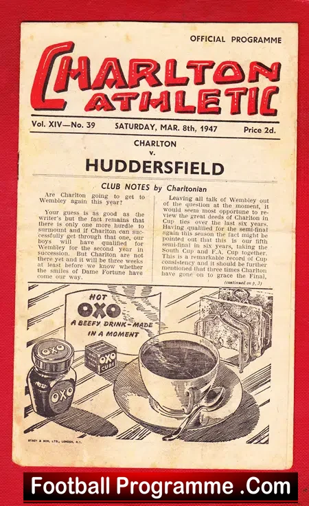 Charlton Athletic v Huddersfield Town 1947