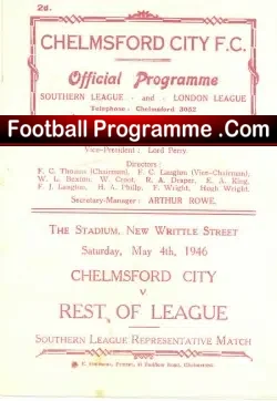 Chelmsford City v Rest Of League 1946