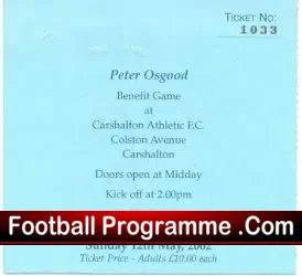 Chelsea Peter Osgood Benefit Game – Autographed Dixon + Spakman