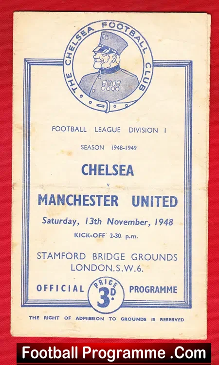 Chelsea v Manchester United 1948 – 1940s Football Programme