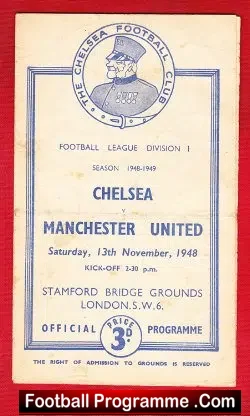 Chelsea v Manchester United 1948 – 1940s Football Programme