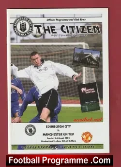 Edinburgh v Manchester United 2003 Meadow Bank Stadium Scotland
