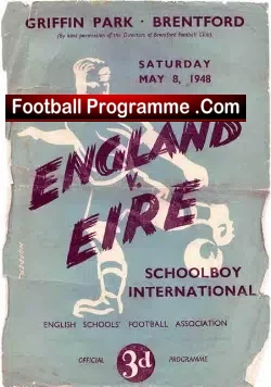 England v Ireland 1948 – Griffin Park Brentford Schools