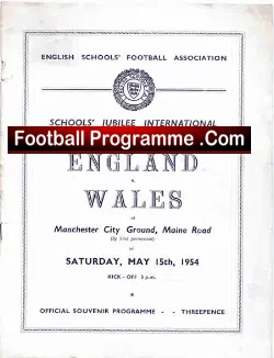 England v Wales 1954 – at Maine Road Manchester City