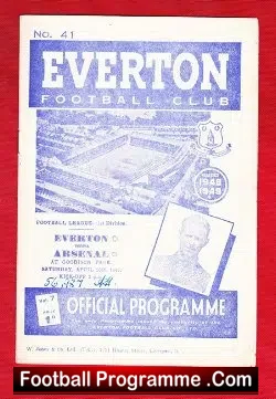 Everton v Arsenal 1949 – 1940s Football Programme
