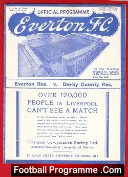 Everton v Derby County 1938 – Reserves Match 1930s
