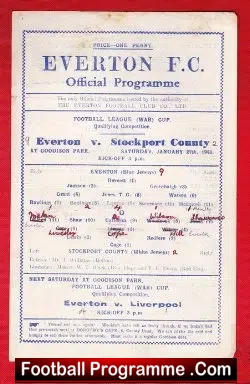 Everton v Stockport County 1945 – War Cup Match