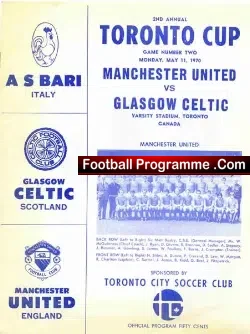 Glasgow Celtic v Manchester United 1970 – Toronto Tour = White