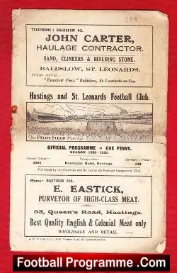 Hastings St Leonards v Powis Rovers 1936 – Rare 1930s Programme