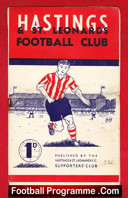 Hastings United Football Programme 1940’s – to clear