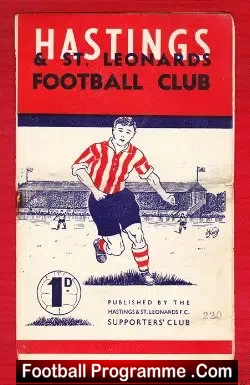 Hastings United Football Programme 1940’s – to clear