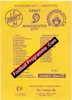 IF Kraft v Manchester City 1987 – Kraft Närpes – Finland
